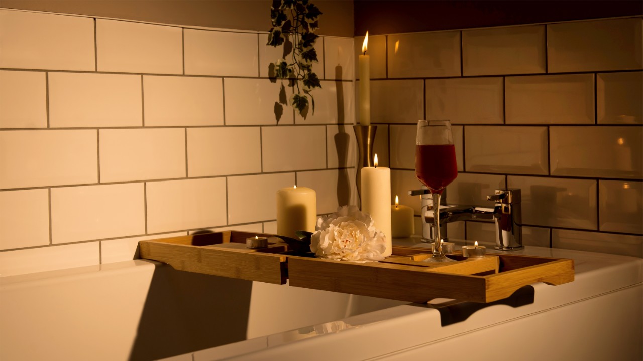 bamboo bath tray